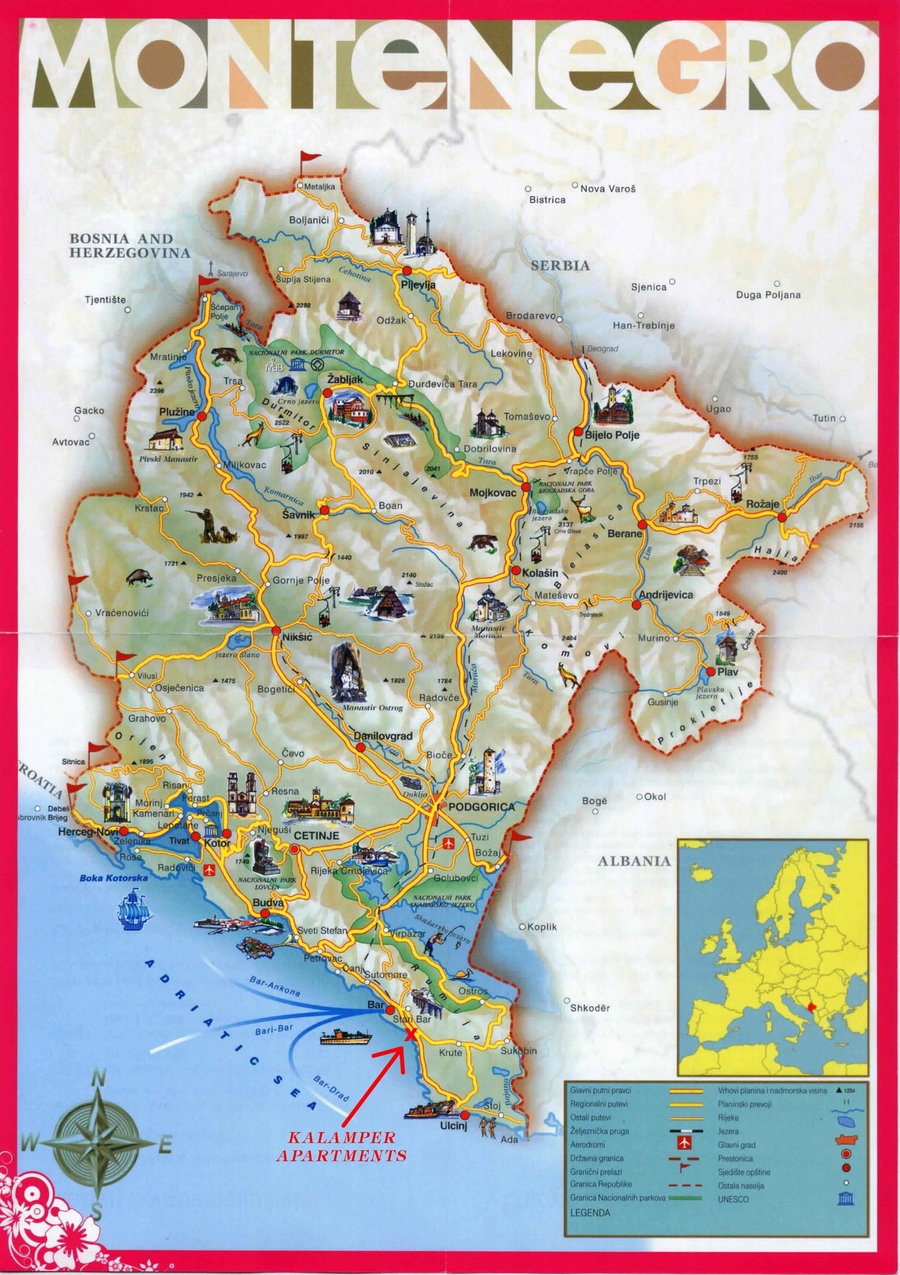 Crna Gora Map